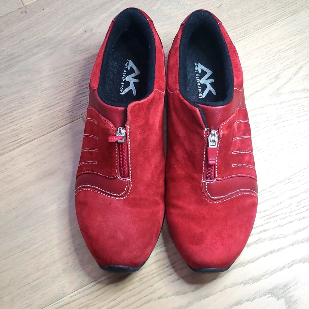 Anne Klein sport red zip sneakers